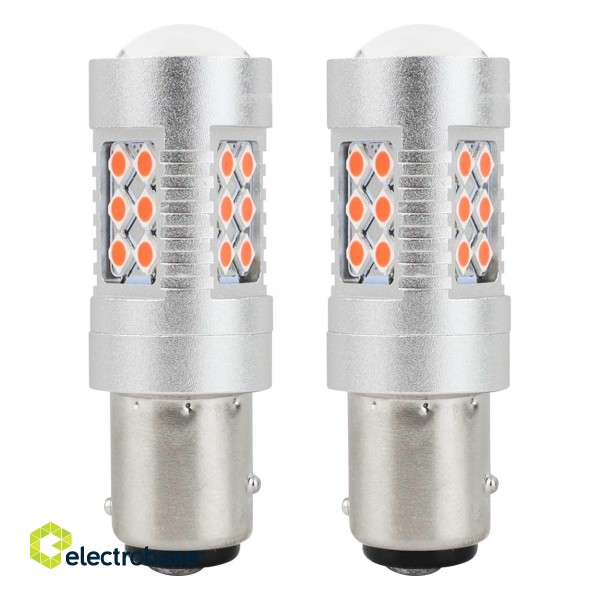 LED-valaistus // Light bulbs for CARS // Żarówki led canbus 3030 24smd 1157 bay15d pr21/5w czerwone 12v 24v amio-02579