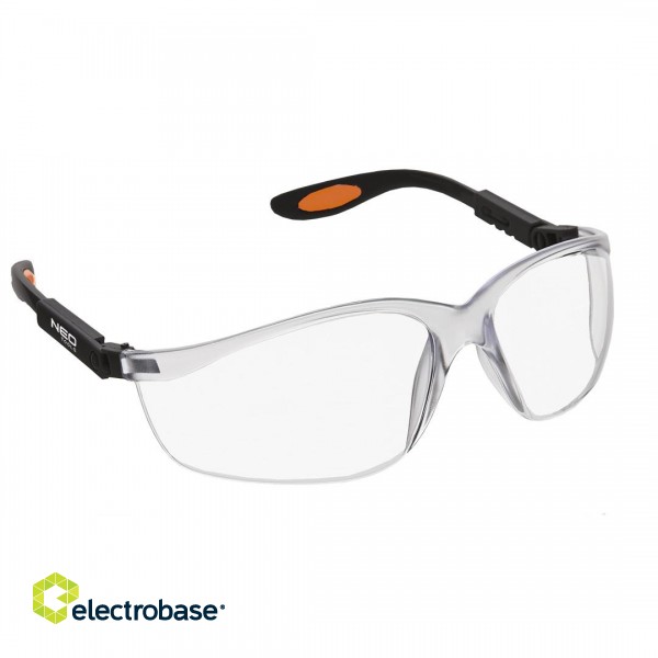 Asmeninės apsaugos priemonės | Apsauginiai akiniai, Šalmai, Kvėpavimo apsaugos priemonės // Okulary ochronne poliwęglanowe, białe soczewki paveikslėlis 1