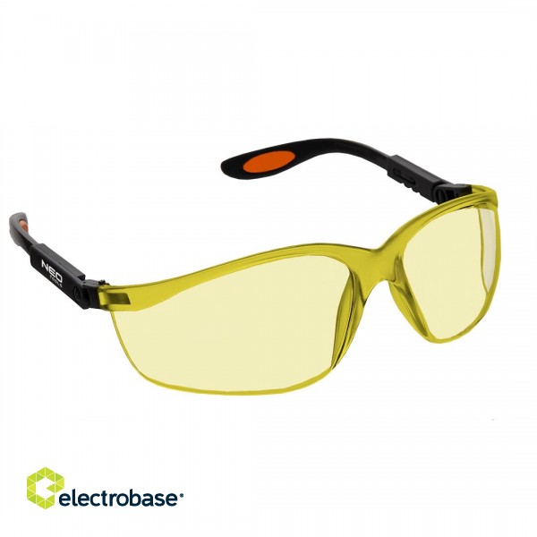 Asmeninės apsaugos priemonės | Apsauginiai akiniai, Šalmai, Kvėpavimo apsaugos priemonės // Okulary ochronne poliwęglanowe, żółte soczewki paveikslėlis 1