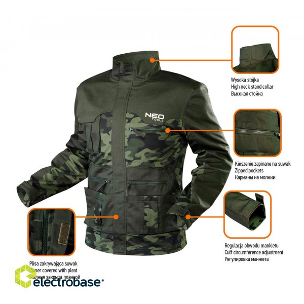 Apavi, darba apģērbi | Personīgie aizsardzības līdzekļi // Darba, aizsardzības, augstas redzamības apģērbi // Bluza robocza CAMO, rozmiar XXXL image 9