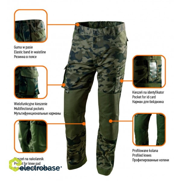 Darba, aizsardzības, augstas redzamības apģērbi // Spodnie robocze CAMO, rozmiar XS image 7