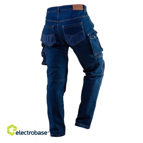 Darba, aizsardzības, augstas redzamības apģērbi // Spodnie robocze DENIM, wzmocnienia na kolanach, rozmiar XL image 8