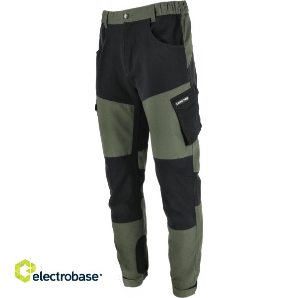 Darba, aizsardzības, augstas redzamības apģērbi // Spodnie z elementami stretch zielono-czarne, "3xl", ce,lahti