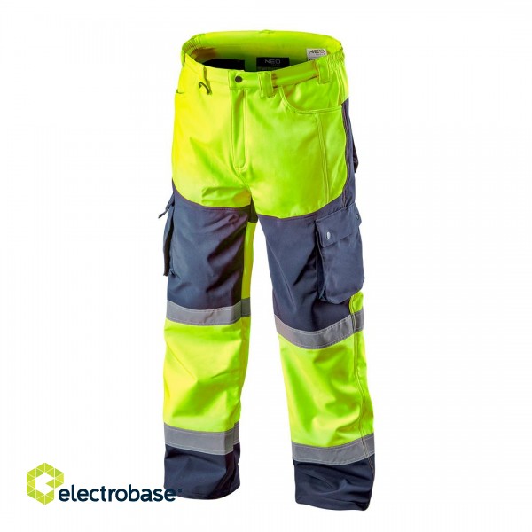 Darba, aizsardzības, augstas redzamības apģērbi // Spodnie robocze ostrzegawcze softshell, żółte, rozmiar XL image 1