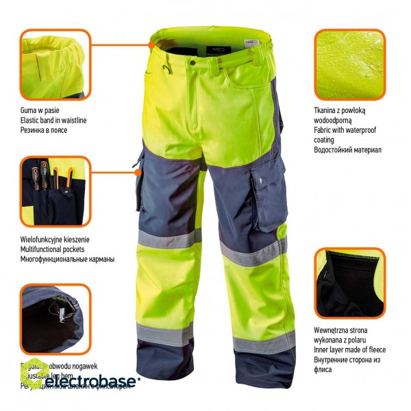 Darba, aizsardzības, augstas redzamības apģērbi // Spodnie robocze ostrzegawcze softshell, żółte, rozmiar XL image 2