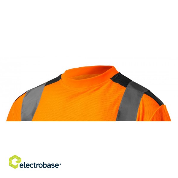Рабочая, защитная, одежда высокой видимости // T-shirt ostrzegawczy, ciemny dół, pomarańczowy, rozmiar S фото 6