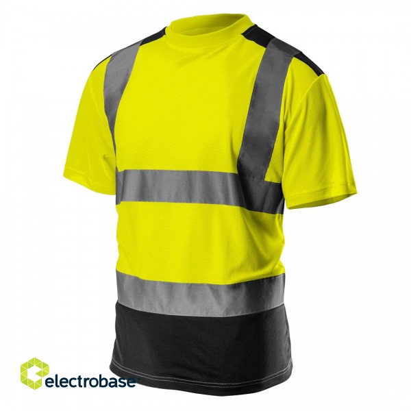 Töö-, kaitse-, kõrgnähtavusega riided // T-shirt ostrzegawczy, ciemny dół, żółty, rozmiar L image 1