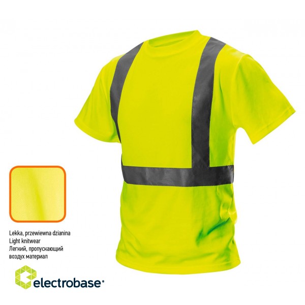 Darba, aizsardzības, augstas redzamības apģērbi // T-shirt ostrzegawczy, żółty, rozmiar M image 2