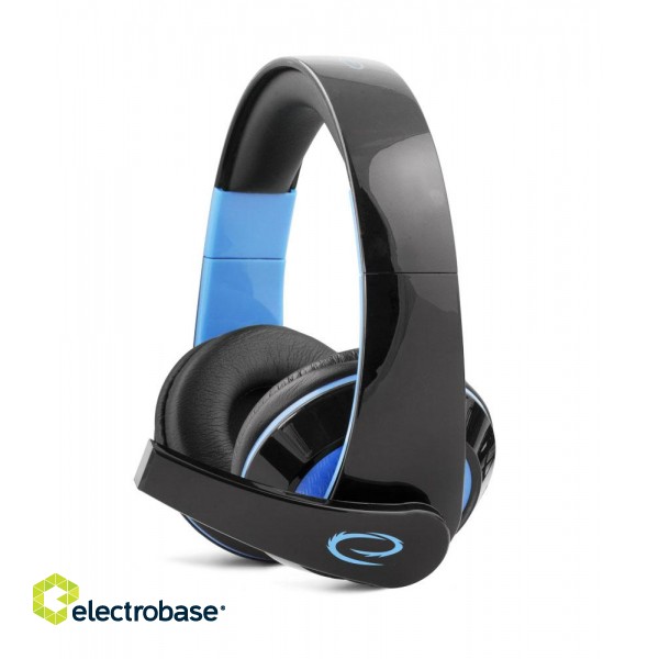 Austiņas // Headphones On-Ear // EGH300B Słuchawki z mikrofonem dla  graczy Condor niebieskie image 2