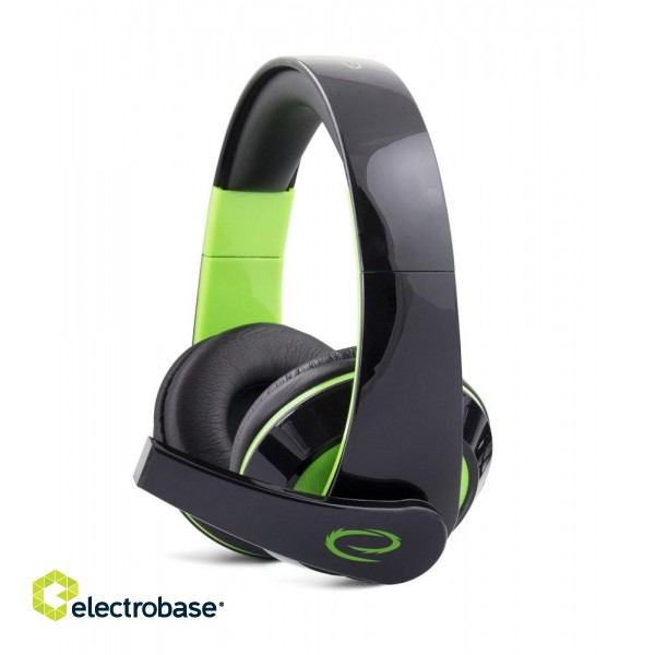 Austiņas // Headphones On-Ear // EGH300G Słuchawki z mikrofonem dla graczy Condor zielone image 1