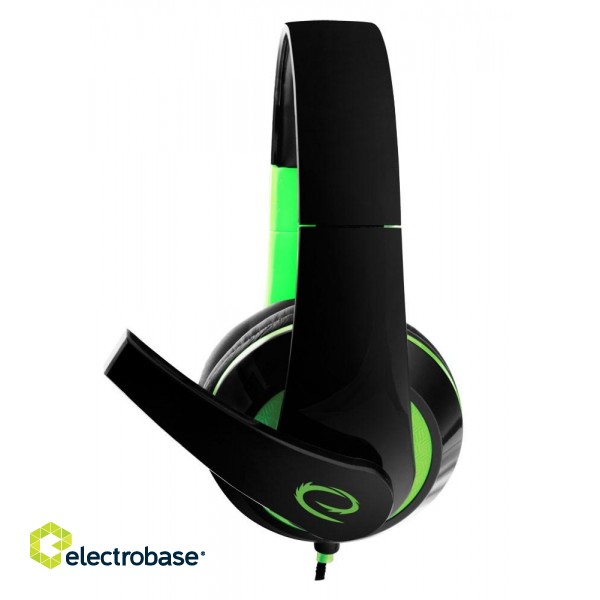Austiņas // Headphones On-Ear // EGH300G Słuchawki z mikrofonem dla graczy Condor zielone image 2