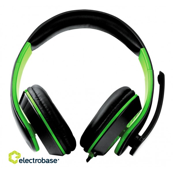 Austiņas // Headphones On-Ear // EGH300G Słuchawki z mikrofonem dla graczy Condor zielone image 3