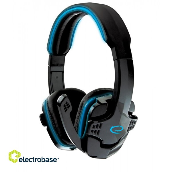 Headphones // Headphones On-Ear // EGH310B Esperanza słuchawki z mikrofonem gaming raven niebieskie