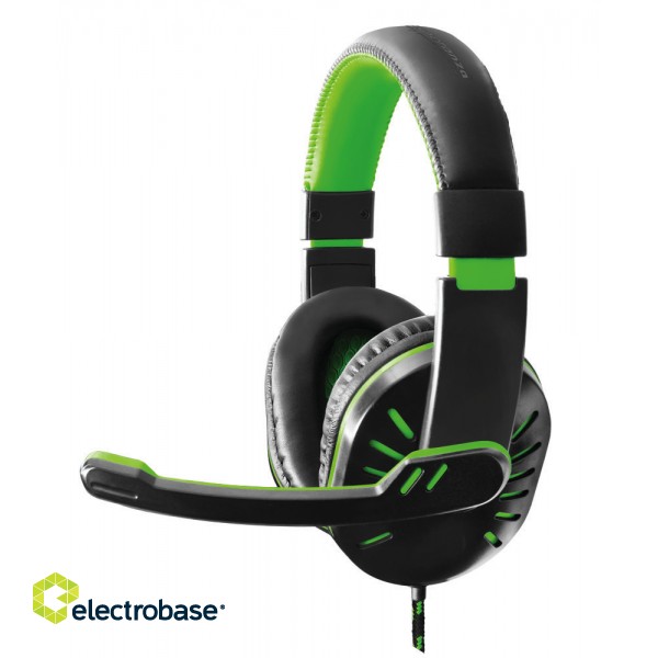 Austiņas // Headphones On-Ear // EGH330G Słuchawki z mikrofonem dla graczy Crow zielone
