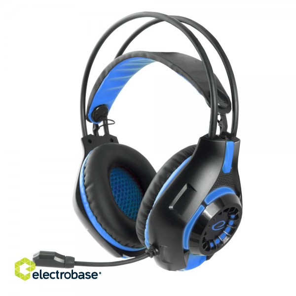 Kõrvaklapid // Headphones On-Ear // EGH420B Esperanza słuchawki z mikrofonem gaming deathstrike niebieskie