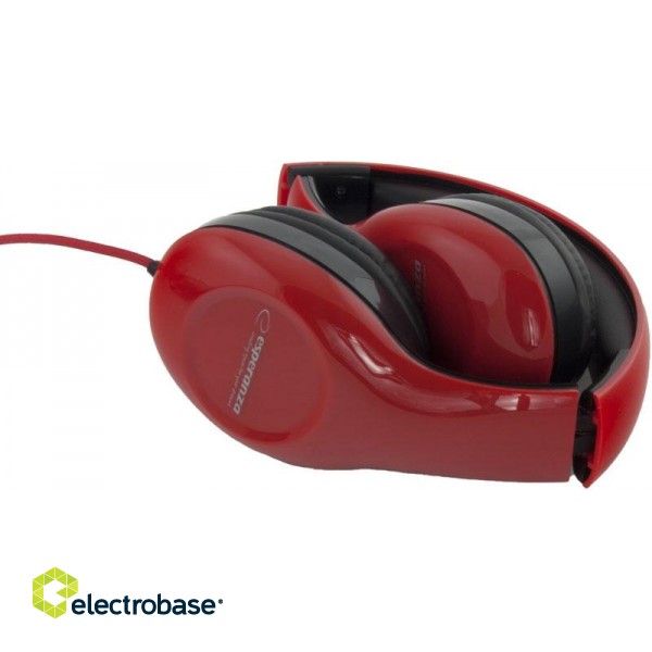 Headphones // Headphones On-Ear // EH138R Słuchawki Audio Soul czerwone Esperanza image 2