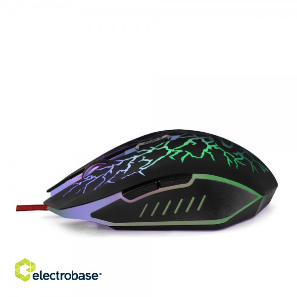 Klaviatuurid ja hiired // Arvuti hiired // EGM211R Mysz przewodowa dla graczy 6D  optyczna USB MX211 Lightning image 2