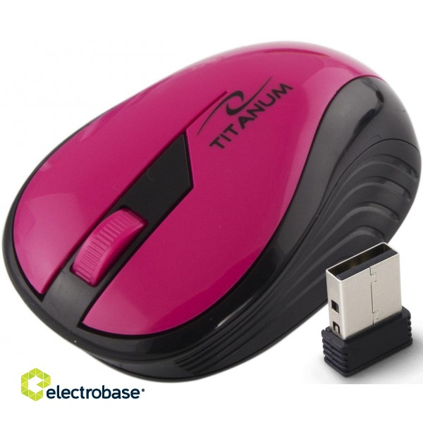 Keyboards and Mice // Mouse Devices // TM114P Mysz bezprzewodowa 2.4GHz 3D  optyczna USB Rainbow różowa image 1