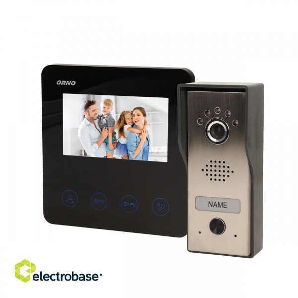Doorpfones | Door Bels // Video doorphones HD // Zestaw wideodomofonowy, bezsłuchawkowy, kolor, LCD 4,3", czarny, DUX image 2
