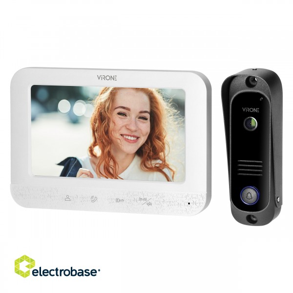 VIDEO-OVIPUHELIN  | Door Bels // VIDEO-OVIPUHELIN HD // Zestaw wideodomofonowy bezsłuchawkowy, monitor 7" LCD, interkom biały, SETAR