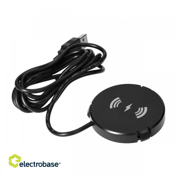 Elektromateriāli // Mēbeļu elektriskie slēdži un rozetes, USB rozetes // Bezprzewodowa ładowarka indukcyjna podblatowa image 1