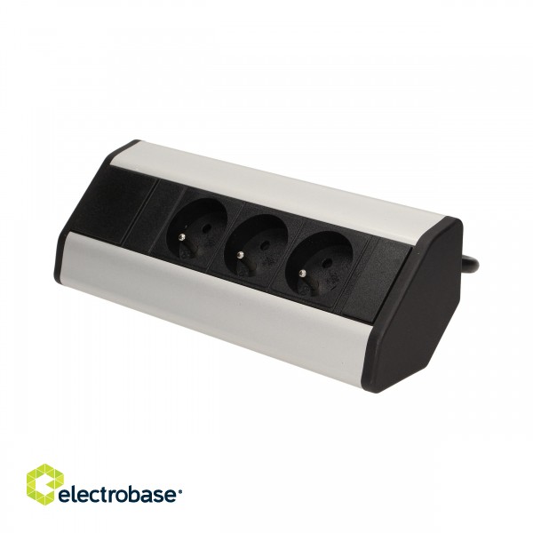 Elektromateriāli // Mēbeļu elektriskie slēdži un rozetes, USB rozetes // Gniazdo meblowe z przewodem 1,8m, 3x2P+Z image 2