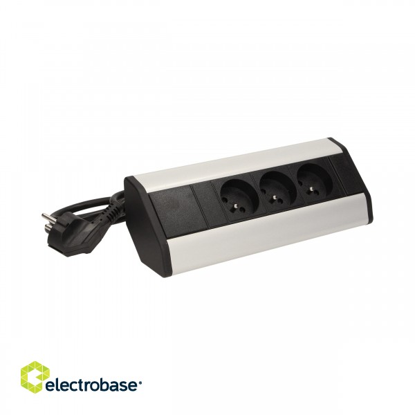 Elektromateriāli // Mēbeļu elektriskie slēdži un rozetes, USB rozetes // Gniazdo meblowe z przewodem 1,8m, 3x2P+Z image 4