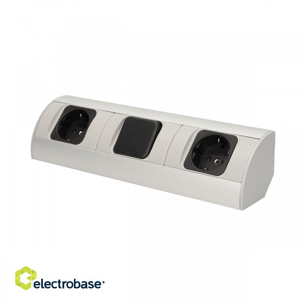 Elektromateriāli // Mēbeļu elektriskie slēdži un rozetes, USB rozetes // Gniazdo meblowe z wyłącznikiem, 2x2P+Z, wersja schuko image 1
