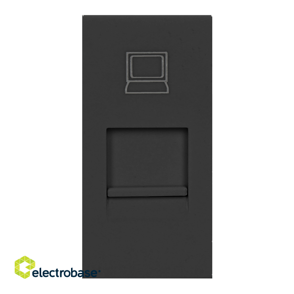 Electric Materials // Furniture electrical switches and sockets, USB sockets // NOEN RJ45, gniazdo modułowe 22,5x45mm RJ45 cat 5e, czarne image 1