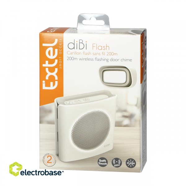 Doorpfones | Door Bels // Door Bels // Dzwonek bezprzewodowy, bateryjny EXTEL diBi Flash Soft, biały image 2