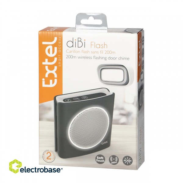Doorpfones | Door Bels // Door Bels // Dzwonek bezprzewodowy, bateryjny EXTEL diBi Flash Soft, czarny image 2