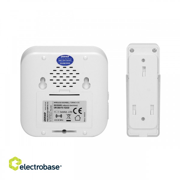 Domofoni (namruņi) | Durvju zvani // Durvju Zvani // Dzwonek bezprzewodowy TORINO II DC, bateryjny, learning system, 58 dźwięków, 400m image 6