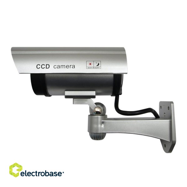 Videonovērošanas kameru sistēmas // Kameru aksesuārs // Atrapa kamery tubowej, diody IR LED, srebrna, IR1100S image 1