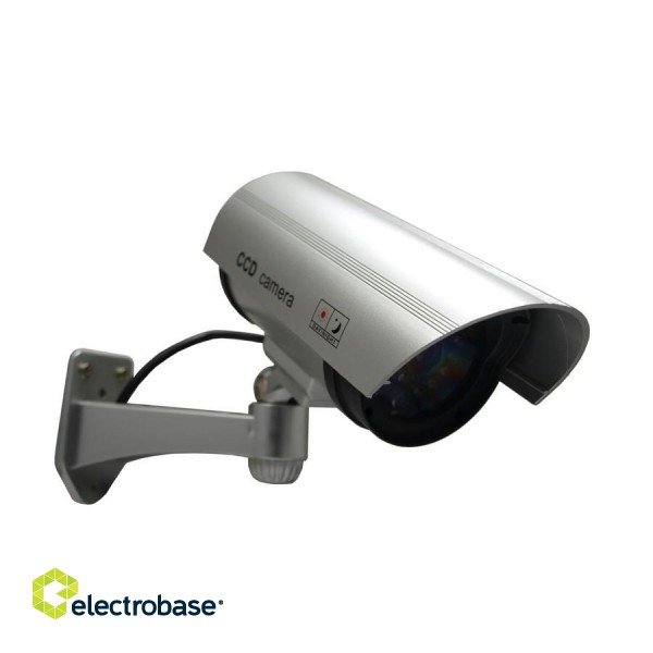 Videonovērošanas kameru sistēmas // Kameru aksesuārs // Atrapa kamery tubowej, diody IR LED, srebrna, IR1100S image 4
