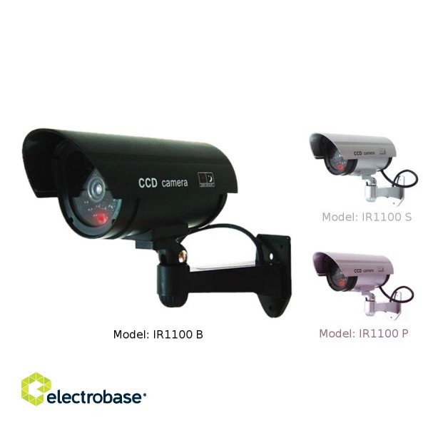 Videonovērošanas kameru sistēmas // Kameru aksesuārs // Atrapa kamery tubowej, diody IR LED, srebrna, IR1100S image 6
