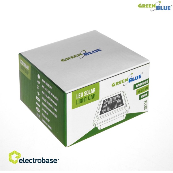 LED-valaistus // New Arrival // Lampa solarna LED  na słupek GreenBlue, 60x60mm, daszek kopertowy, GB126 image 2