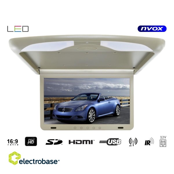 Auto- ja mootorrattatooted, elektroonika, navigatsioon, CB raadio // Autoraadio ja helisüsteem, autosisesed monitorid // Monitor podwieszany podsufitowy lcd 17cali cali led full hd hdmi usb sd ir fm image 1