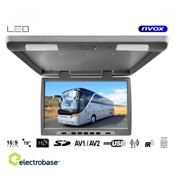 Auto- ja mootorrattatooted, elektroonika, navigatsioon, CB raadio // Autoraadio ja helisüsteem, autosisesed monitorid // Monitor podwieszany podsufitowy lcd 19cali cali led fm ir usb sd image 1