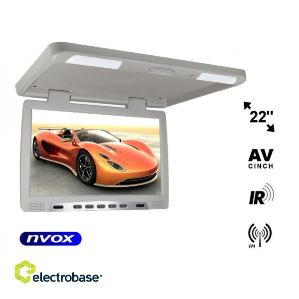 Auto un Moto preces, Auto Audio, Navigācija, CB Radio // Automašīnu radio un audio | Monitori // Monitor podwieszany podsufitowy LCD 22cali cale LED IR FM VGA... (NVOX RF2289 GR) image 1