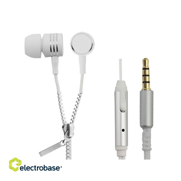 Наушники // Headphones => In-Ear // EH161W Esperanza słuchawki douszne z mikrofonem zipper białe
