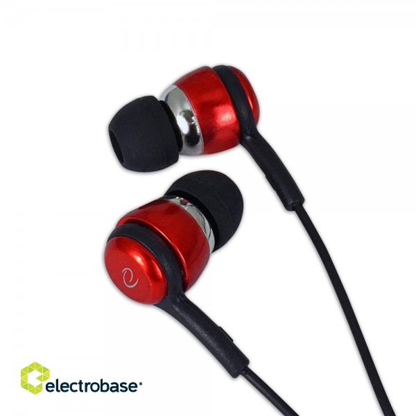 Kuulokkeet // Headphones => In-Ear // EH192R Esperanza słuchawki douszne z mikrofonem eh192 czarno-czerwone