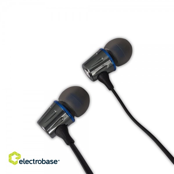 Kuulokkeet // Headphones => In-Ear // EH203KB Esperanza słuchawki douszne metalowe z mikrofonem eh203 grafitowo-niebieskie