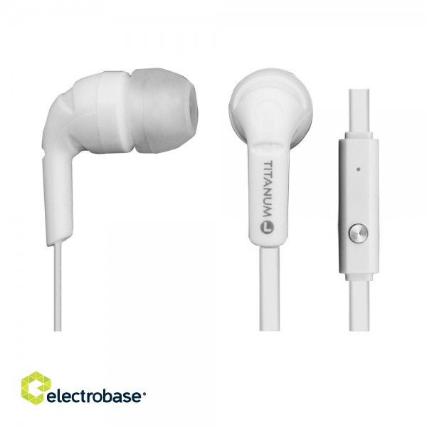 Наушники // Headphones => In-Ear // TH109W Słuchawki douszne z mikrofonem białe Titanum