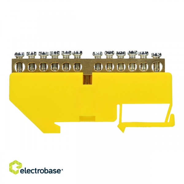 Elektrimaterjalid // Wago klemmid // Listwa zaciskowa PE, na szynę TH35, 12 przewodów, żółta image 2
