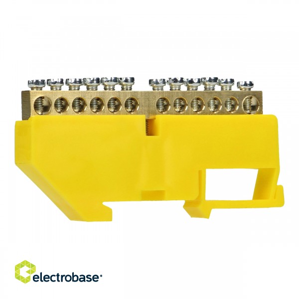 Electric Materials // Wago Connectors and Terminal Blocks // Listwa zaciskowa PE, na szynę TH35, 12 przewodów, żółta image 3