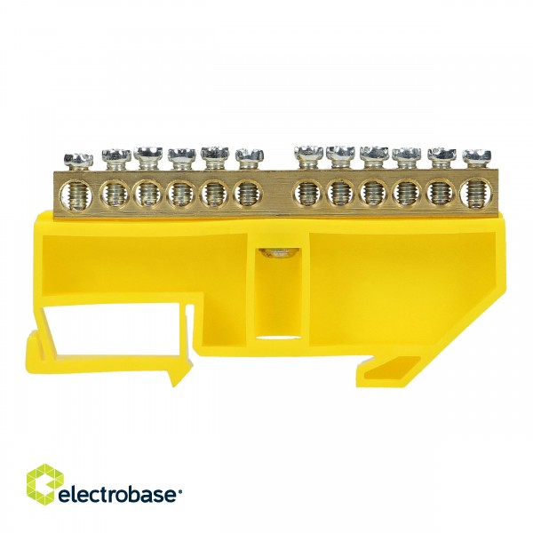 Electric Materials // Wago Connectors and Terminal Blocks // Listwa zaciskowa PE, na szynę TH35, 12 przewodów, żółta image 4