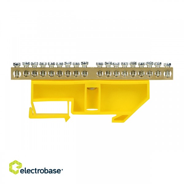 Electric Materials // Wago Connectors and Terminal Blocks // Listwa zaciskowa PE, na szynę TH35, 18 przewodów, żółta image 4