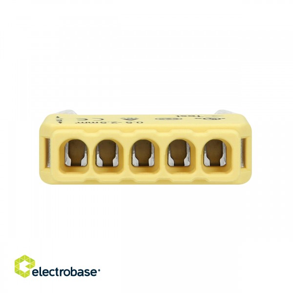 Elektrimaterjalid // Wago klemmid // Złączka instalacyjna wciskana 5-przewodowa; na drut 0,75-2,5mm?; IEC 300V/24A; Blister 10 szt. image 6