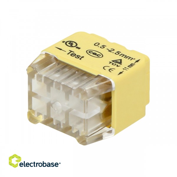 Electric Materials // Wago Connectors and Terminal Blocks // Złączka instalacyjna wciskana 6-przewodowa; dwurzędowa; na drut 0,75-2,5mm?; IEC 300V/24A; 10 szt. image 2