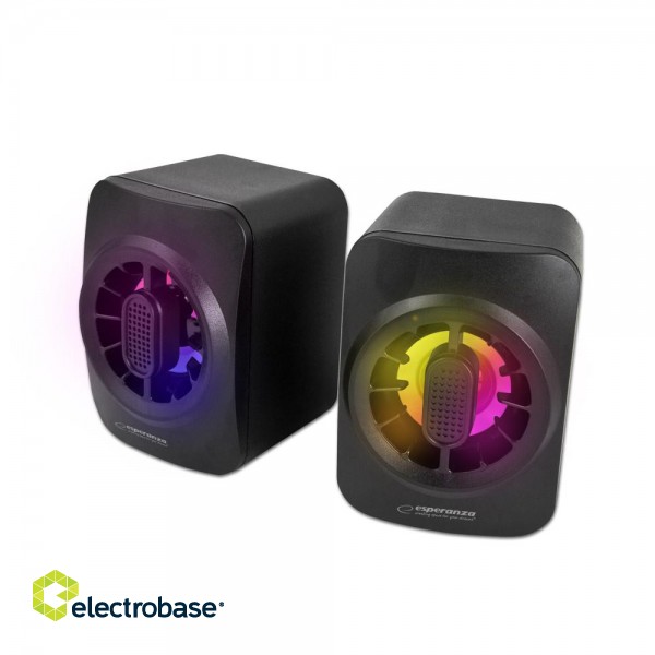 Garso ir HiFi sistemos // Garsiakalbiai // EGS104 Esperanza głośniki 2.0 usb led rainbow sakara